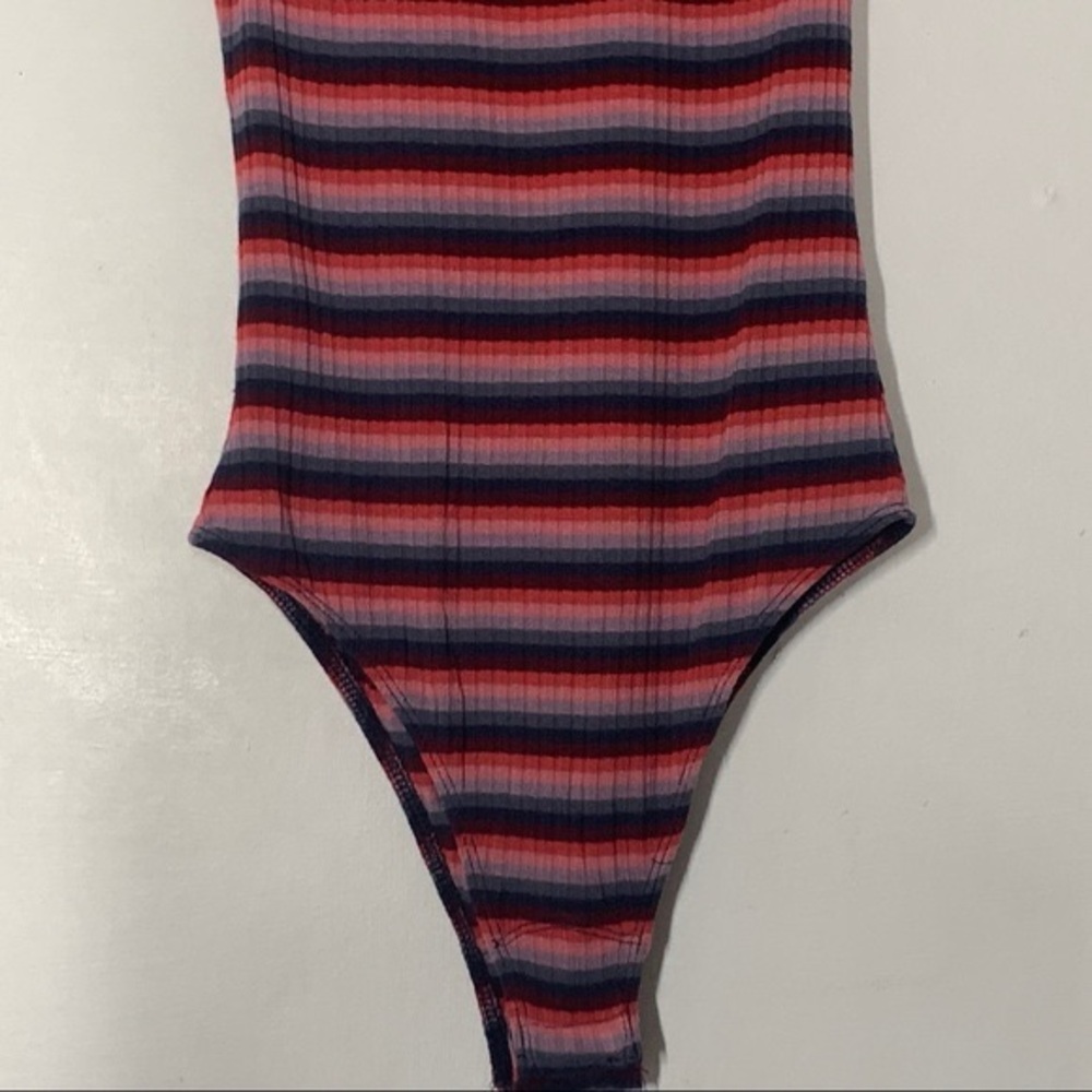 Abound Striped Mock Neck Sleeveless Bodysuit - Picture 6 of 10